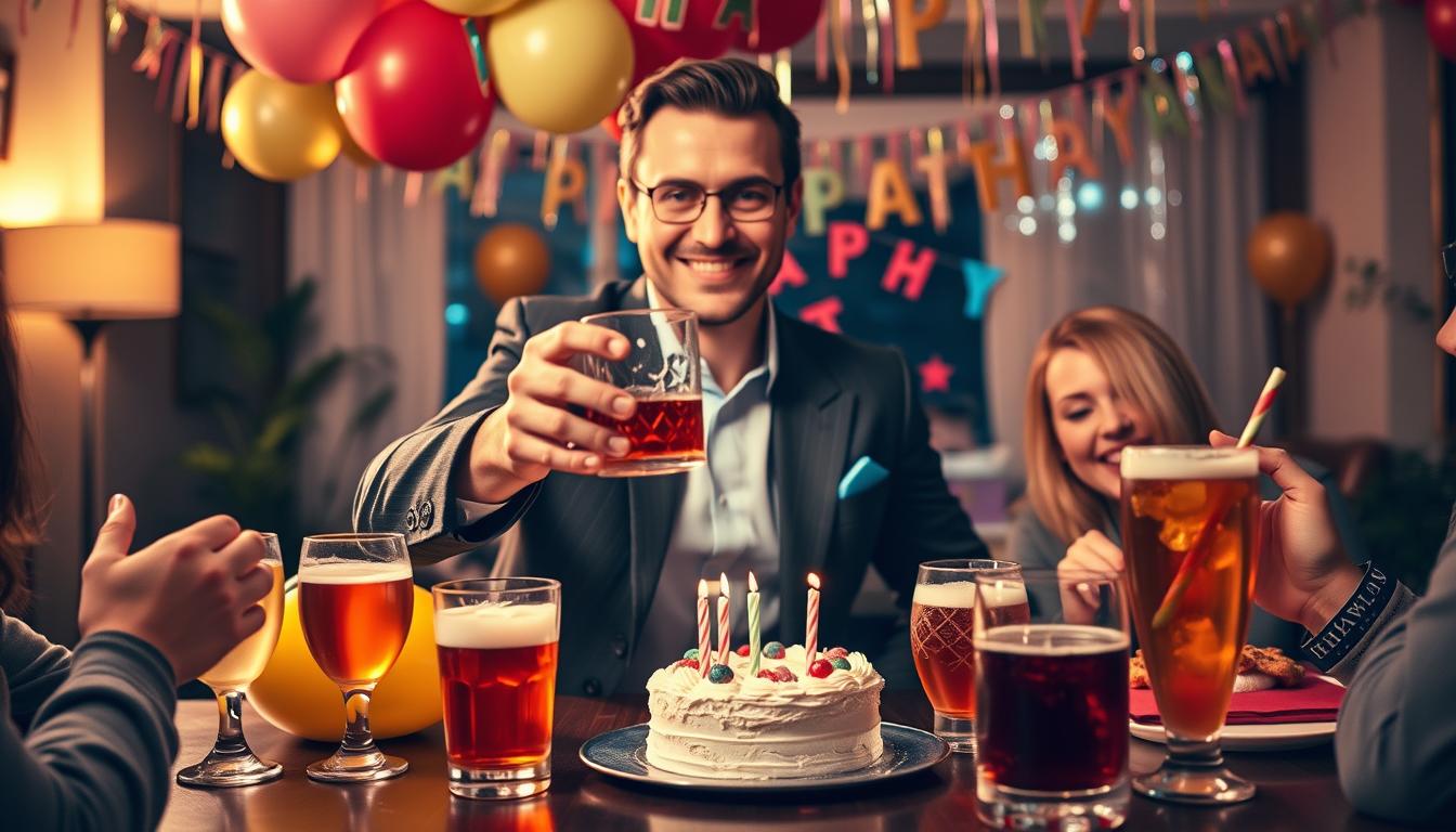 Życzenia urodzinowe dla faceta z alkoholem